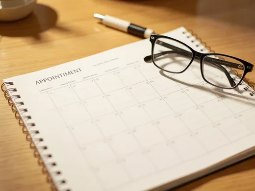 Agenda de rendez-vous sur un bureau